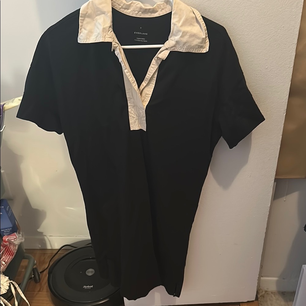 Black and Cream Collared Dress
